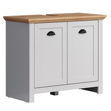 Szafka pod umywalkę LANDSIDE Bathroom - jasnoszary/dąb artisan