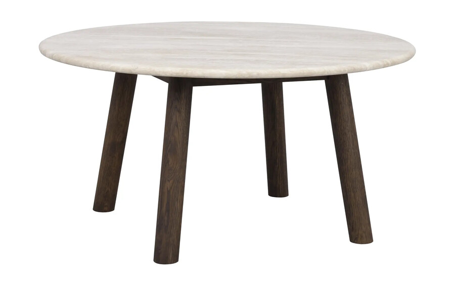 Stolik kawowy TARANSAY Ø90 cm -  beżowy/brązowy