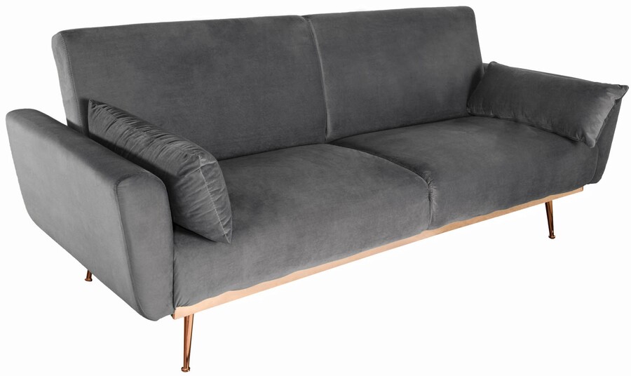 Rozkładana sofa 3-osobowa BELLEZZA - szary/miedziany