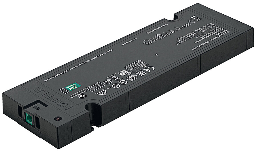 Zasilacz Häfele Loox5, napięcie stałe 24 V , napięcie wejściowe: 100-240 V, moc: 40W , bardzo płaski 16 mm