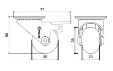 Kółka Kółko meblowe obrotowe SUPRA - przezroczysty / fi 35 mm / 30 kg / z hamulcem - Rejs