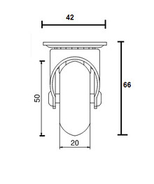 Kółka Kółko meblowe obrotowe SUPRA - przezroczysty / fi 50 mm / 40 kg - Rejs