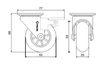 Kółka Kółko meblowe obrotowe SUPRA - przezroczysty / fi 50 mm / 40 kg / z hamulcem - Rejs