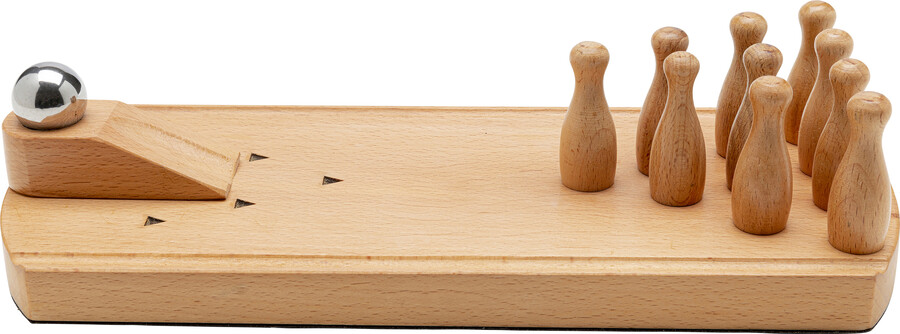 Gra mini kręgle drewno bukowe 30x13 cm