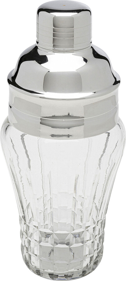 Shaker do drinków szkło transparentne i srebrne aluminium 500 ml