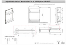 Kosze Cargo Cargo Mini Boczne Lewe MAXIMA PURO 15 cm + prowadnica Rejs - biały/bezbarwny - Rejs