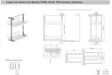 Kosze Cargo Cargo Mini Dolne MAXIMA PURO 40 cm + prowadnica Rejs - biały/bezbarwny - Rejs