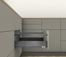 Szuflady Szuflada MERIVOBOX z hamulcem / wys. E=M+Reling / dł. 35 cm / 40 kg / antracyt - Blum