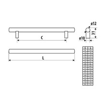 Uchwyty Reling RE10 - czarny mat / rozstaw 288 mm - Gamet