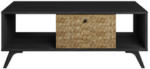 Stolik kawowy czarny 100x60x38.8 cm w kolorze drewnianym