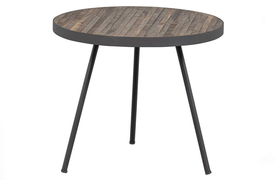 Stolik okrągły MAXIME H46 cm - tek z recyklingu