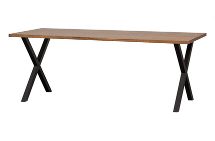 Stół JIMMY 200x90 noga X - fornir orzechowy/czarny