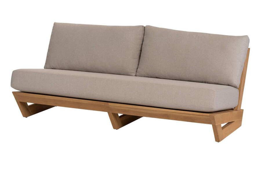 Sofa 2-osobowa LOWI z drewna tekowego [FSC] - taupe