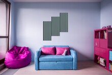Lamele Lamele na filcu WOODLINE 2700x300 - czarny / morski - Marbet Design