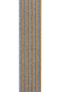 Lamele na filcu WOODLINE 2700x300 - szary / dąb jasny