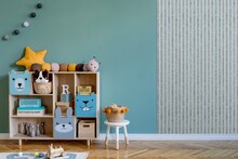 Lamele Lamele na filcu WOODLINE 2700x300 - szary / morski - Marbet Design