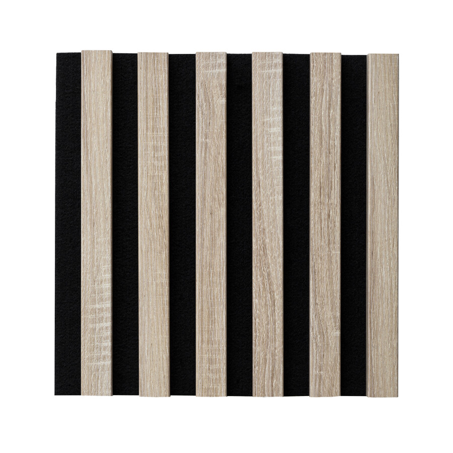Lamele na filcu WOODLINE 300x300 - czarny / dąb sonoma