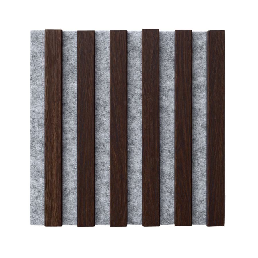 Lamele na filcu WOODLINE 300x300 - szary / dąb ciemny