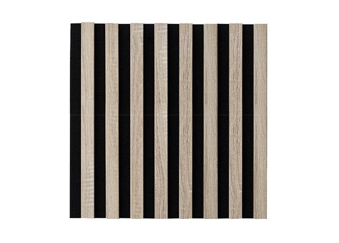 Lamele na filcu WOODLINE 400x400 - czarny / dąb sonoma