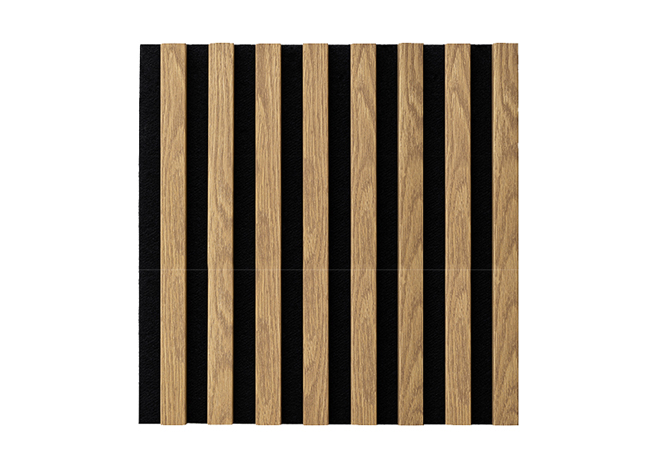 Lamele na filcu WOODLINE 400x400 - czarny / dąb jasny