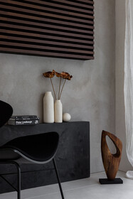 Lamele Lamele na filcu WOODLINE 400x400 - czarny / dąb ciemny - Marbet Design
