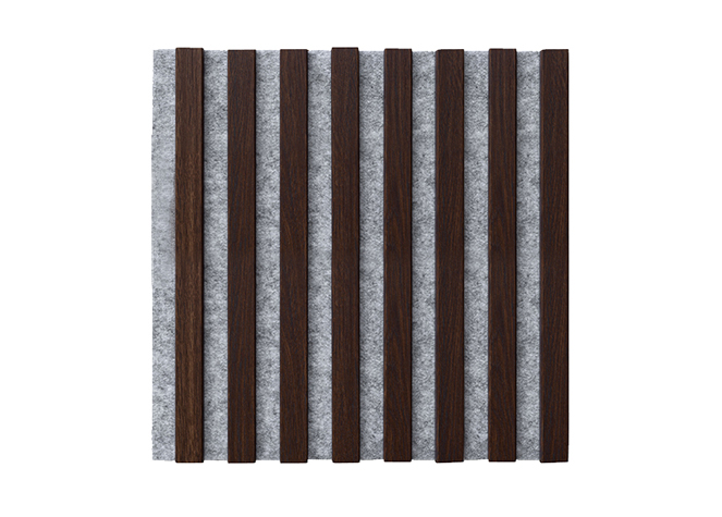 Lamele na filcu WOODLINE 400x400 - szary / dąb ciemny