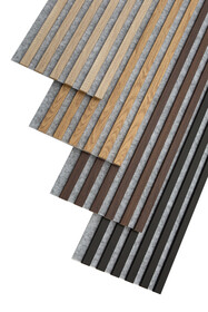 Lamele Lamele na filcu WOODLINE 400x400 - szary / dąb jasny - Marbet Design
