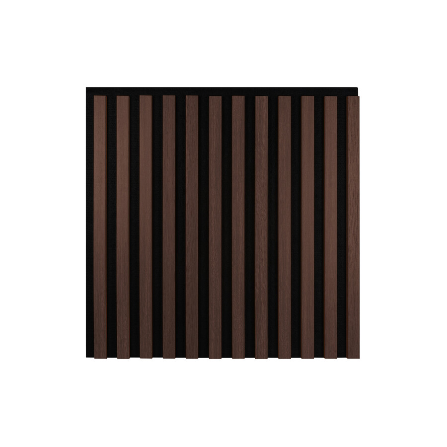 Lamele na filcu WOODLINE 600x600 - czarny / dąb ciemny