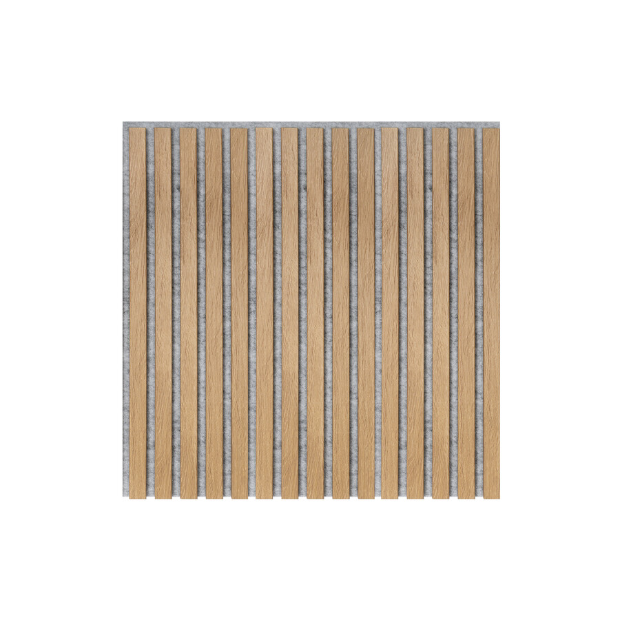 Lamele na filcu WOODLINE 600x600 D - szary / dąb jasny
