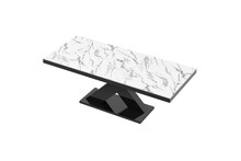 Stół rozkładany XENON 160 - marble white połysk/czarny połysk