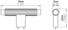 Uchwyty Gałka w kształcie litery T 2594 - antracyt połysk / 70 mm - Siro