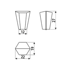 Uchwyty Gałka meblowa GN56 - czarny mat / wys. 27 mm - Gamet