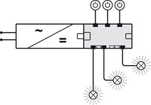 Oświetlenie LED Rozdzielacz na 6 wtyków, Häfele Loox5 12 V z funkcją przełączania do maks. 3 włączników, 60 W, maks. podłączona moc 60 W - Häfele