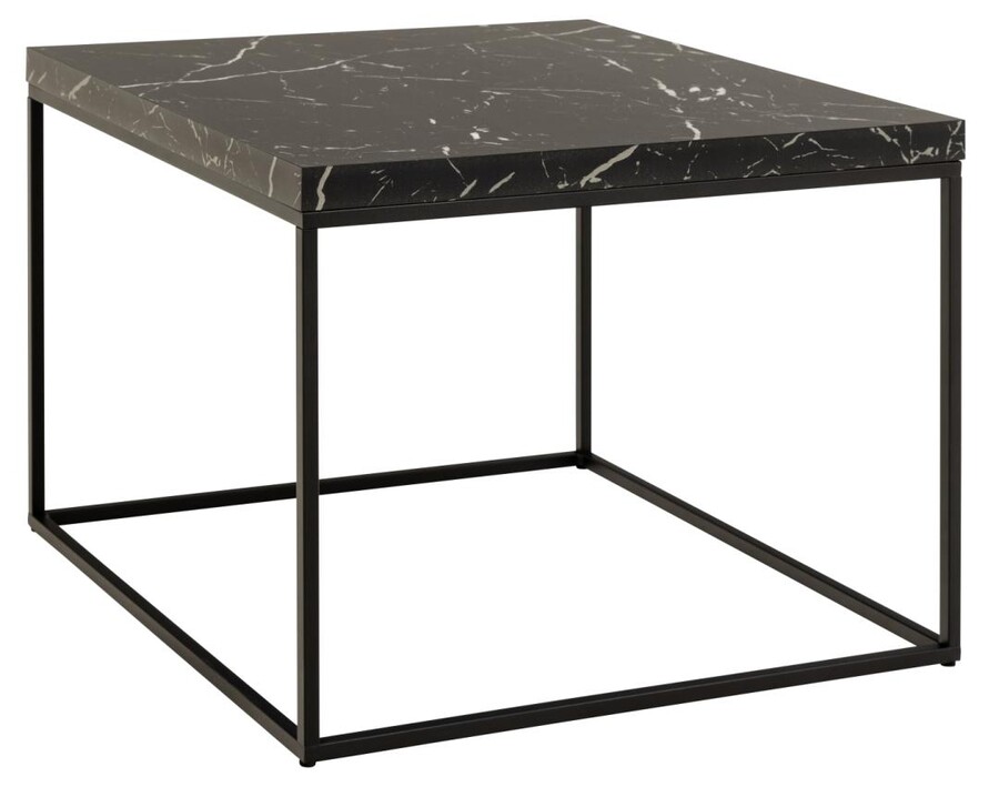 Stolik kawowy BAROSSA 60x60 - czarny marmur/czarny