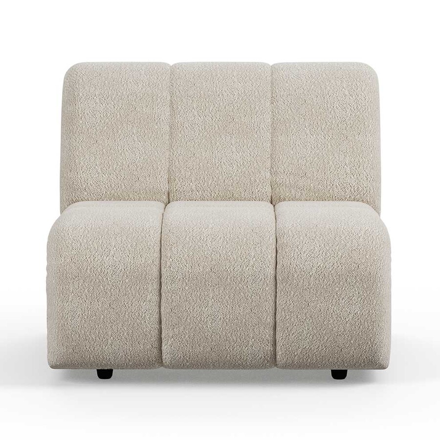Sofa WAVE bouclé element środkowy - kremowy