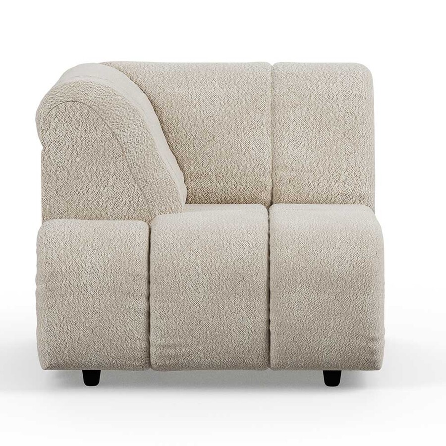 Sofa WAVE bouclé element lewy/wysoki podłokietnik - kremowy