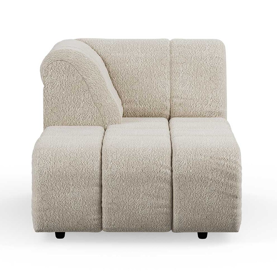Sofa WAVE bouclé element lewy/szezlong - kremowy
