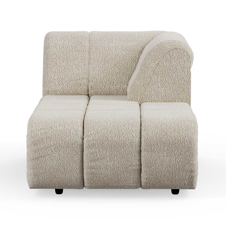 Sofa WAVE bouclé element prawy/szezlong - kremowy