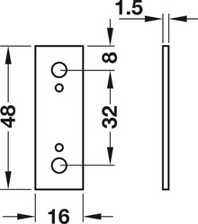 Złączki montażowe Płytka dystansowa do złączy KEKU - czarna / H=1,5 mm - Häfele