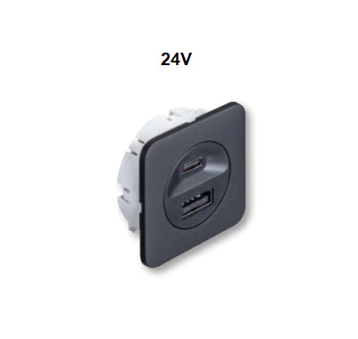 Stacja ładująca USB, Häfele Loox5 24V / Czarny