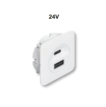 Stacja ładująca USB, Häfele Loox5 24V / Biały