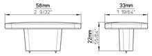 Uchwyty Gałka prostokątna 2411 - antracyt połysk / wys. 58 mm - Siro