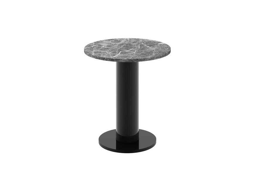 Stolik okrągły SOLO MINI 60 - venatino dark mat/czarny połysk