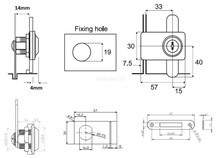 Zamki ZAMEK SZKŁO X916 W SYSTEMIE 1 KLUCZA CAM06 CHROM - Siso