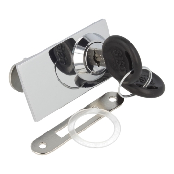 Zamek do szklanych drzwi Siso X-916 CAM06 - chrom / system 1 klucza
