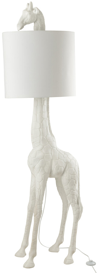 Biała lampa podłogowa 53x33.5x179 cm motyw zwierzęcy