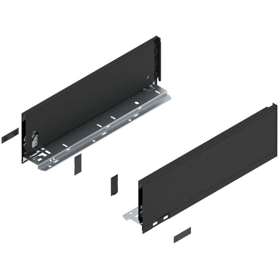 Bok szuflady LEGRABOX, wysokość K (128.5 mm), dł.=400 mm, lewy/prawy, do LEGRABOX pure+czarny mat*P/U: 1/5