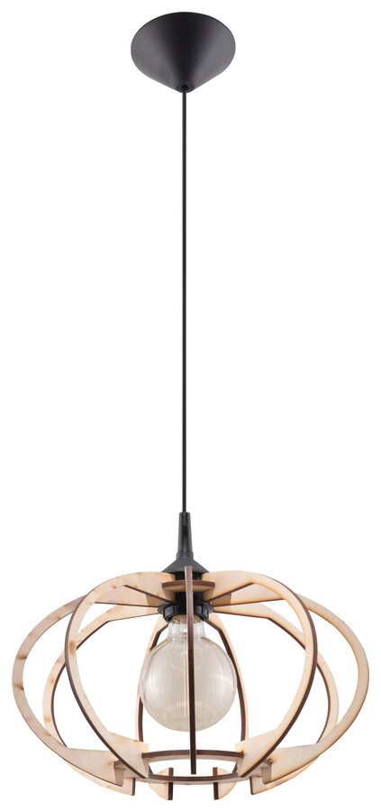 Lampa wisząca z kloszem ze sklejki 35x90 cm naturalna