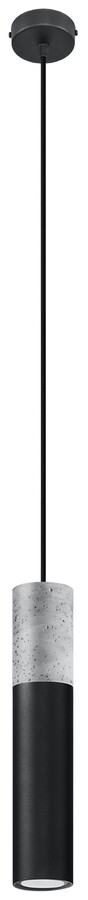 Lampa wisząca metalowa szaro-czarna Ø6x100 cm