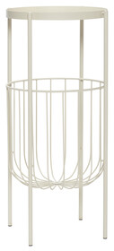 Konsola metalowa biała z koszem 44x44 cm